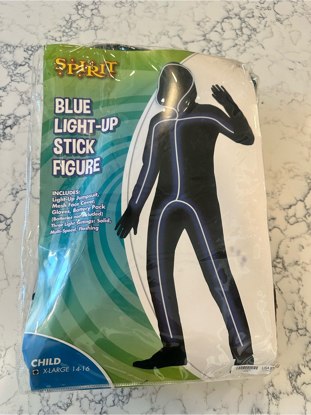 Spirit Blue Light-Up Stick Figure Kids Costume